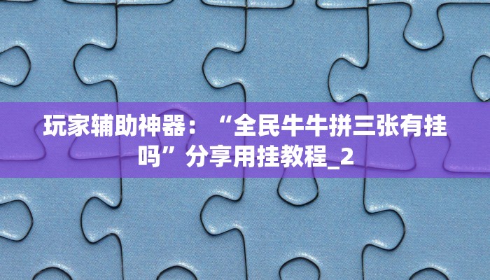 玩家辅助神器：“全民牛牛拼三张有挂吗”分享用挂教程_2
