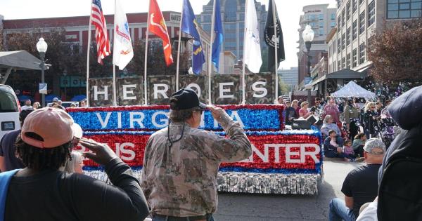 喷气发动机、军乐队在罗阿诺克一年一度的弗吉尼亚老兵大游行中响起