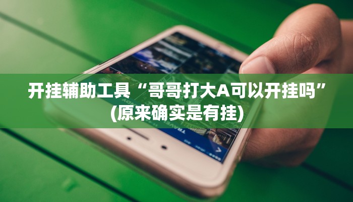 开挂辅助工具“哥哥打大A可以开挂吗”(原来确实是有挂)